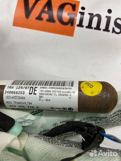 Подушка безопасности боковая правая Vw Passat B6