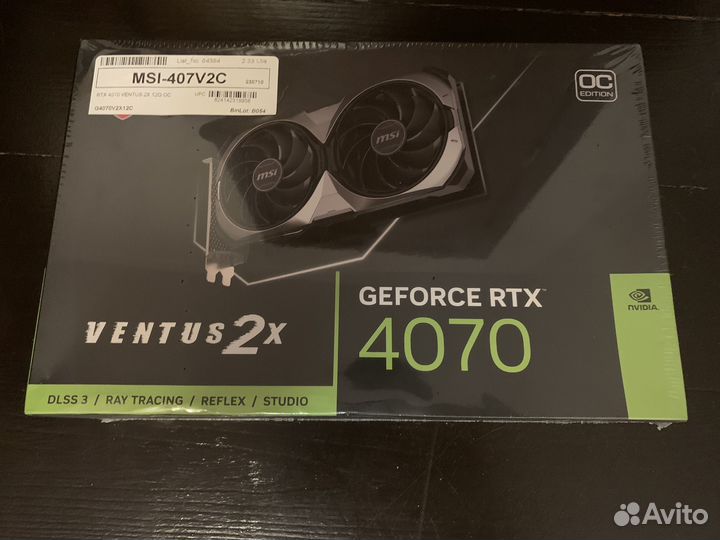 Видеокарта MSI RTX 4070 Ventus 2x 12g OC