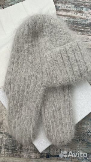 Шапка ушанка ангора женская