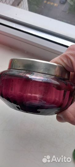 Сахарница цветное стекло СССР