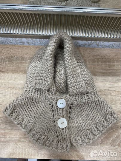 Капор вязаный на девочку 1,5-2,5 г