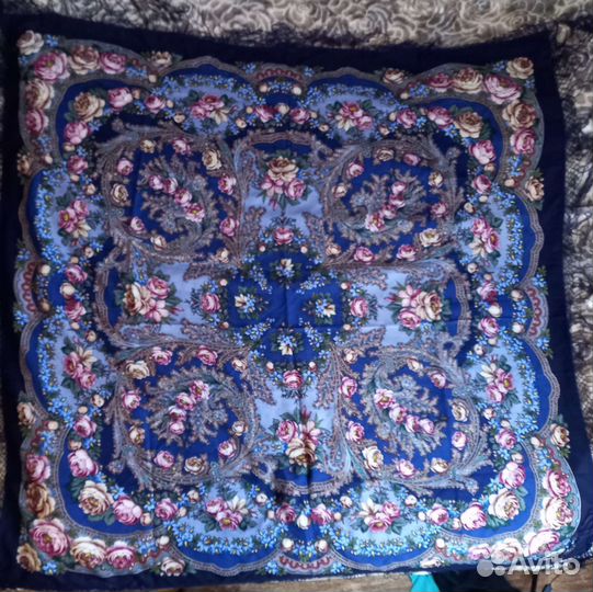 Павловопосадский платок шерсть 1.5 м 1.5м