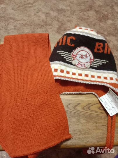 Шапка и шарф демисезон для мальчика 1,5-3 лет