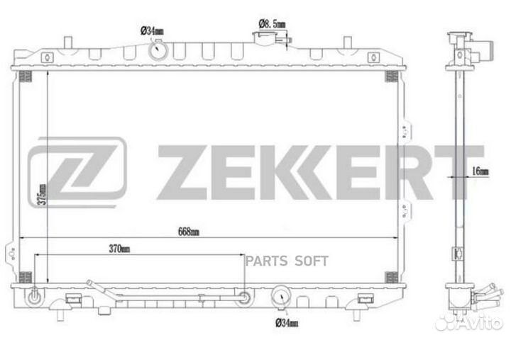 Радиатор охлаждения двигателя Kia Cerato 04