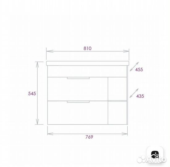Набор мебели для ванной на 80 си