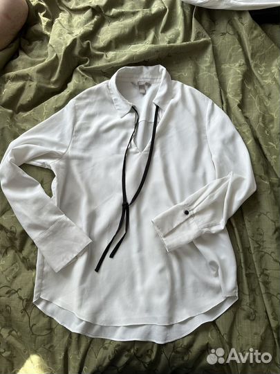 Рубашка белая женская h&m 42-46 базовая