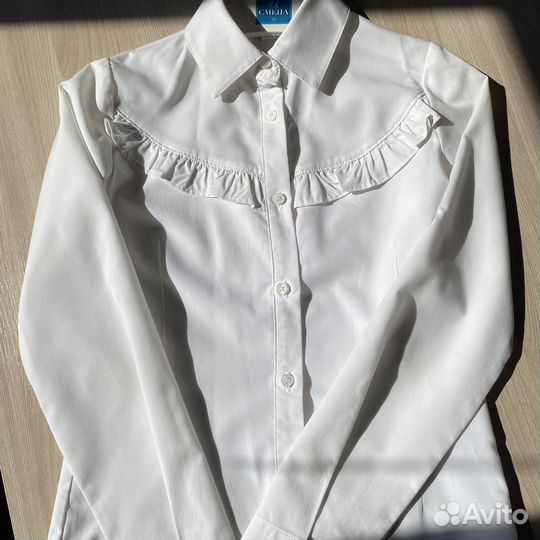 Школьная блузка белая для девочки 140