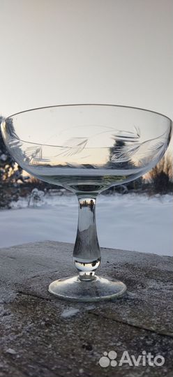 Ваза на ножке колосок стекло