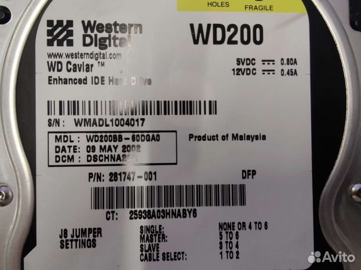 Жесткий Диск IDE Western Digital Caviar 20Gb
