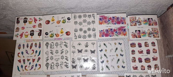 Наклейки для ногтей не водные и водные