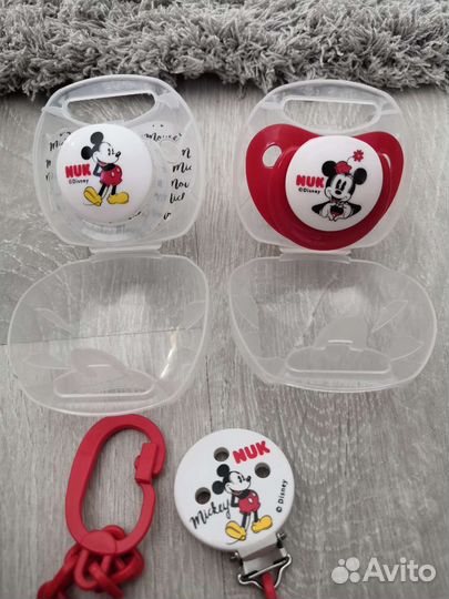 Пустышка nuk Disney + держатель для пустышек