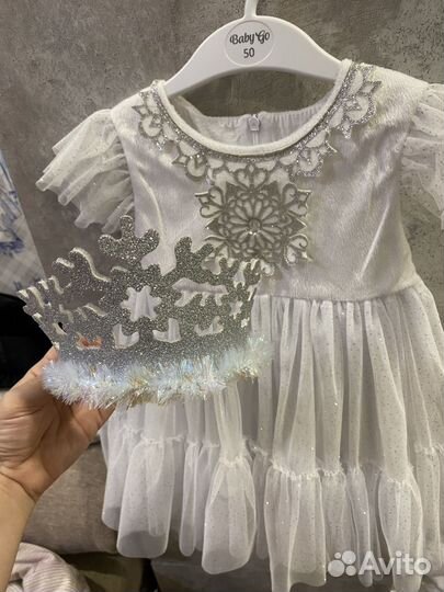 Платье снежинки 92 98