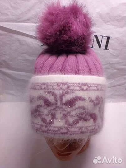 Шапка зимняя женская вязанная