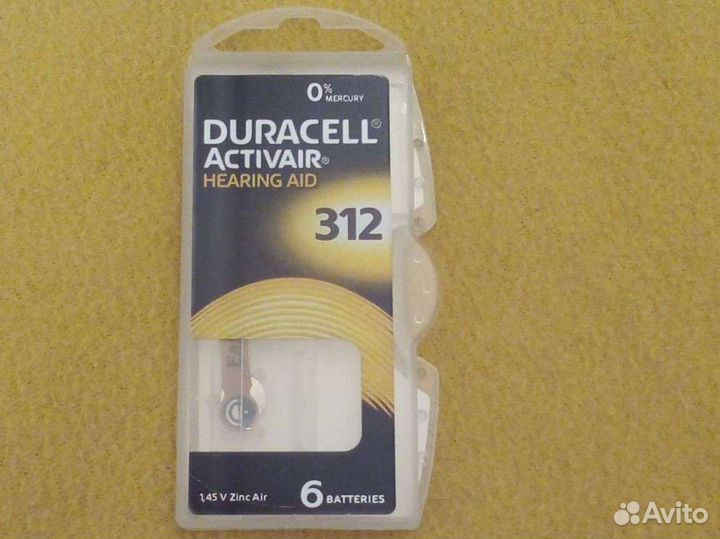 Батарейки для слуховых аппаратов 312