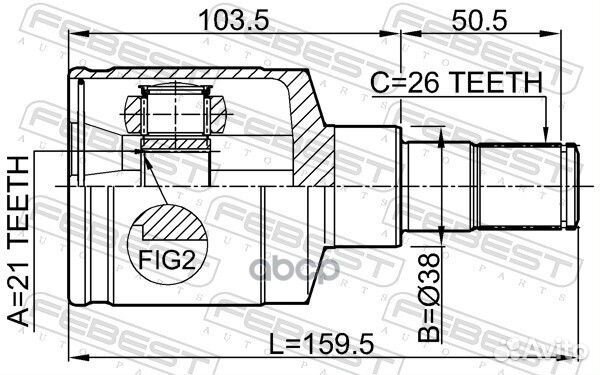 ШРУС внутренний левый 21x38x26 (suzuki liana RH