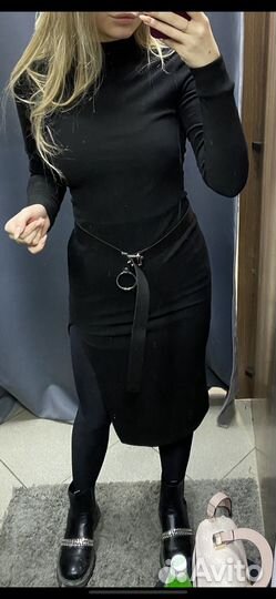 Платье лапша длинное с вырезом теплое