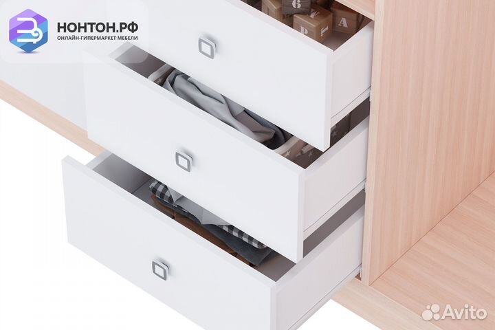 Шкаф трехсекционный Polini kids Simple дуб пастель