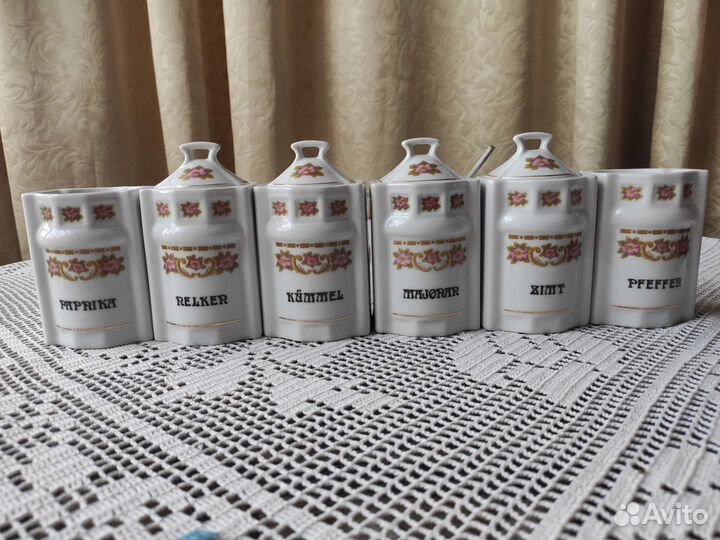 Винтажный набор для специй, фарфор, Чехословакия