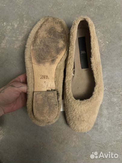Балетки меховые zara 37
