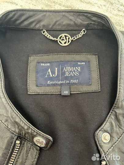 Куртка кожаная женская armani jeans