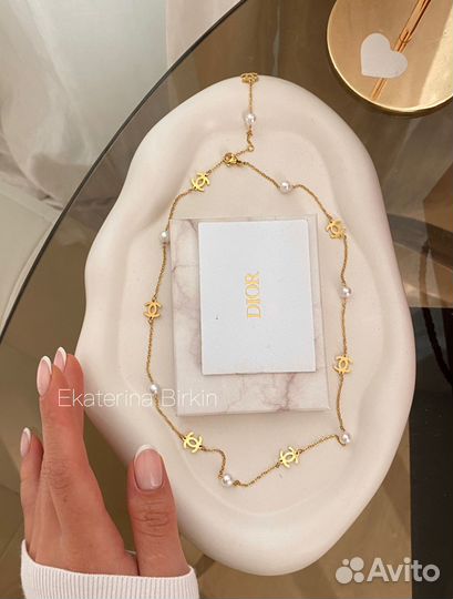 Колье подвеска chanel цвет золото сталь