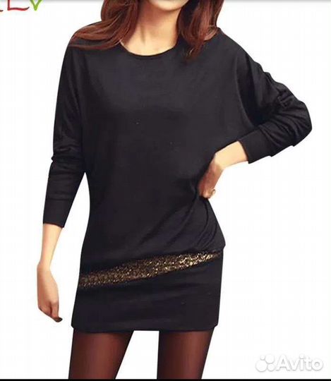 Платье-туника черное