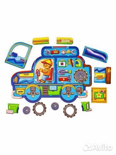 Многослойный деревянный пазл джип