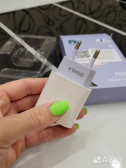 Блок для iPhone быстрая зарядка type-c android