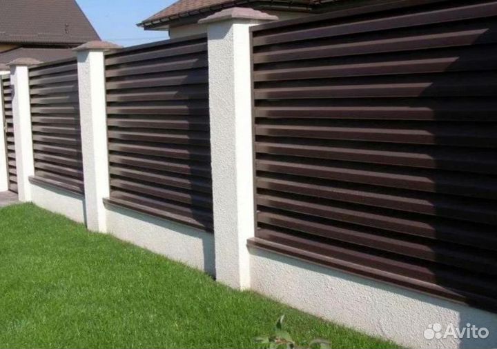 Забор из профнастила с установкой