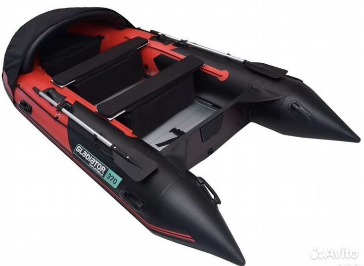 Лодка пвх Gladiator C370AL красно-черный