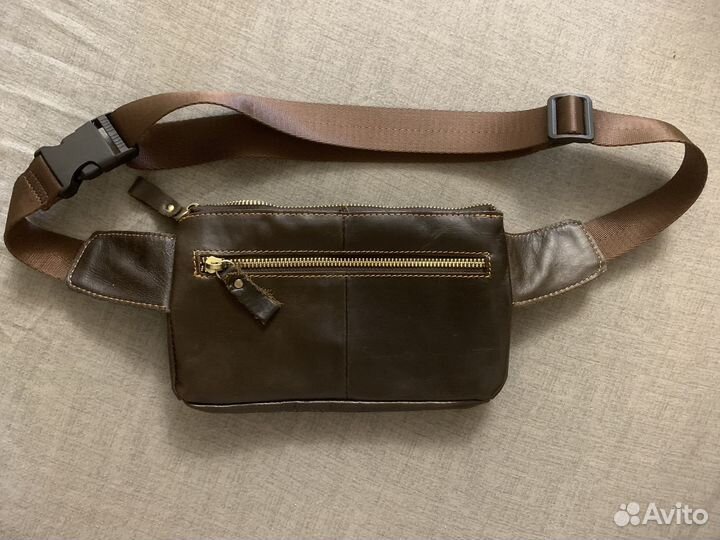 Барсетка кожаная мужская через плечо