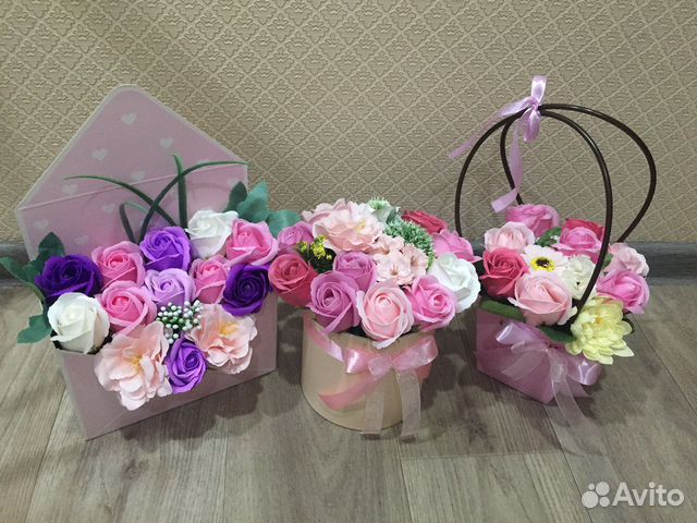 Букет из мыльных роз