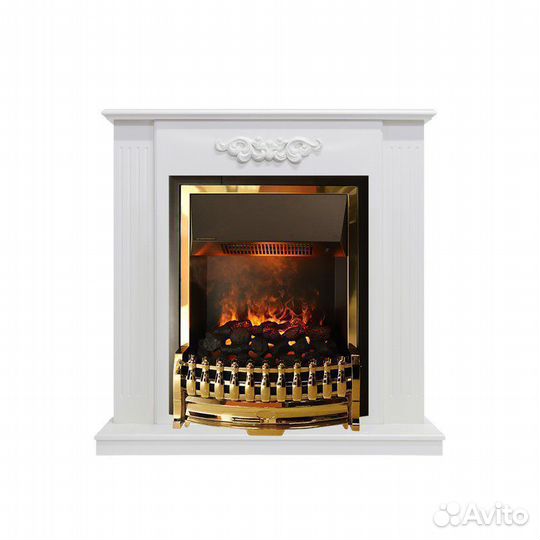 Каминокомплект Lumsden Белый дуб с очагом Atherton