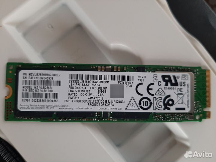 Новый SSD 256 Гб Samsung