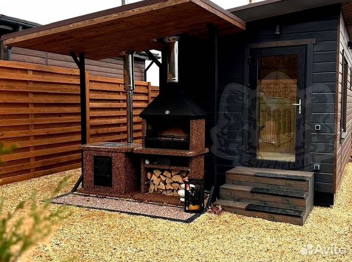 Мангальная зона без грязи и стройки на участке