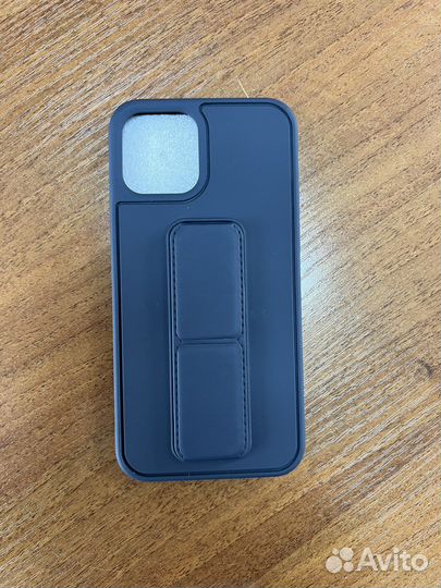 Чехол на iPhone 12 pro с подставкой магнитом синий