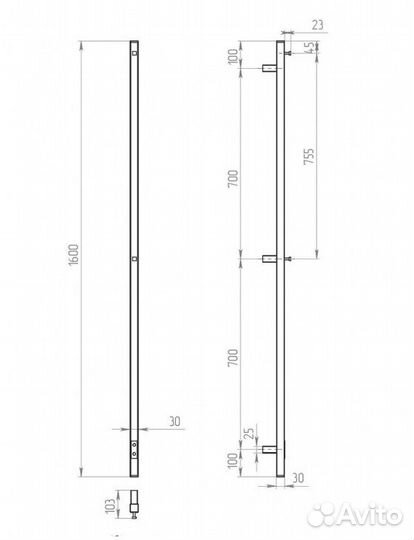 Электрический полотенцесушитель X-1 Plaza Neo