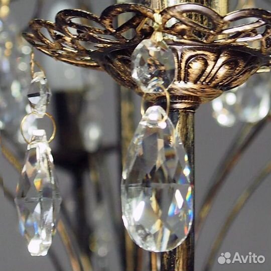 Хрустальная подвеска для люстры золото К9