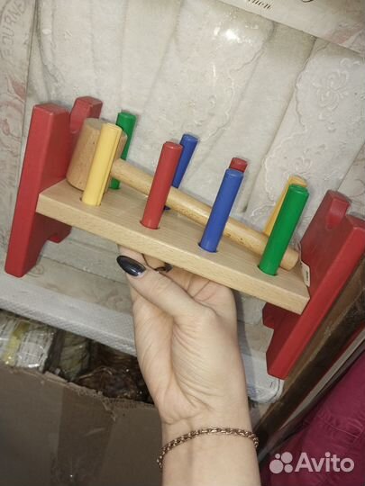 Икея Мула Блок с колышками и молотком (стучалка)