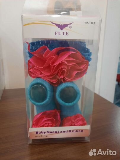 Новые Носочки д/новорожденной, повязка на голову