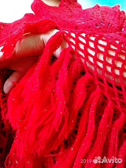 Платок шаль ручной вязки