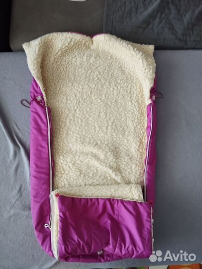 Зимний конверт в коляску на овчине