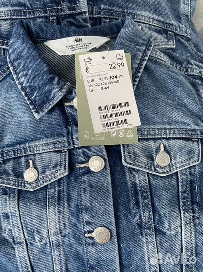 Джинсовая куртка для девочки h&m 98, 110 р-р
