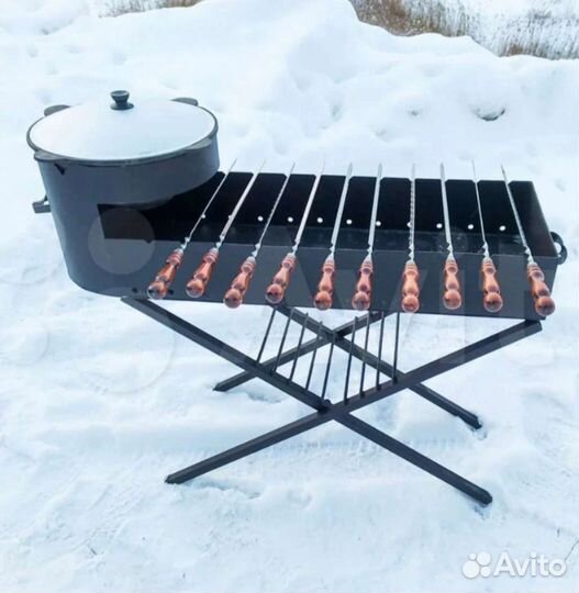 Мангал + 10 шампуров