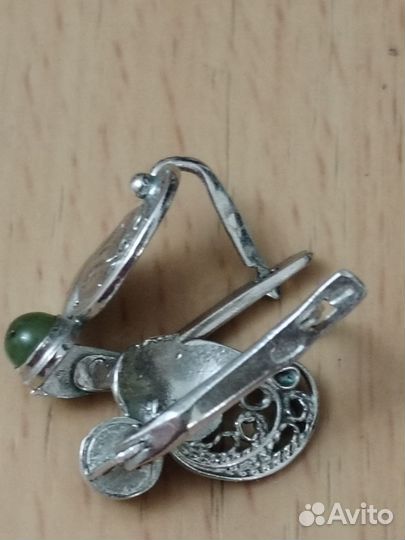 Винтажные серебро серьги