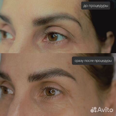 Брови волосковая техника