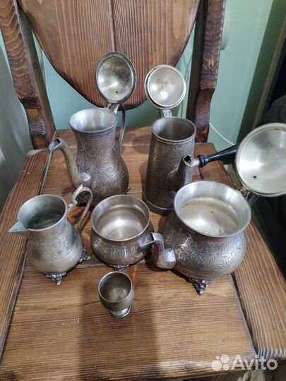 Серебряный кофейный сервиз индийский