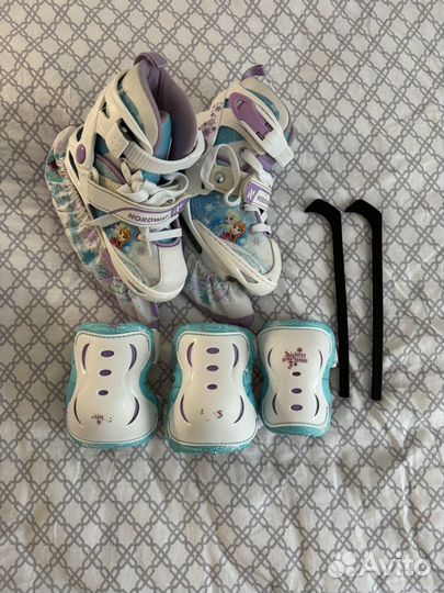 Коньки детские раздвижные 26-31 холодное сердце