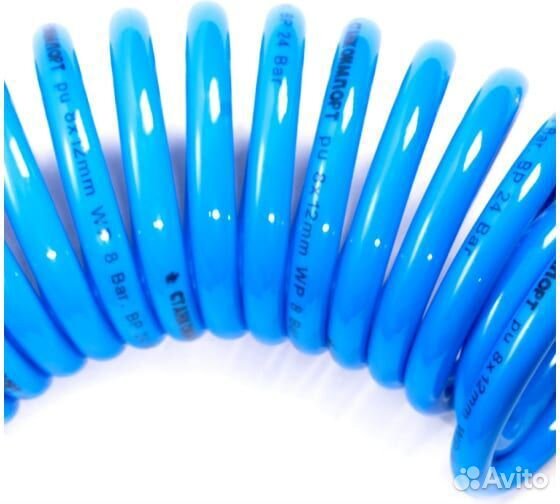 Шланг воздушный спиральный (10 м; 8х12 мм)