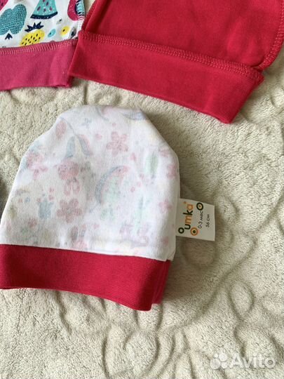 Чепчик детский новый 0-3 мес